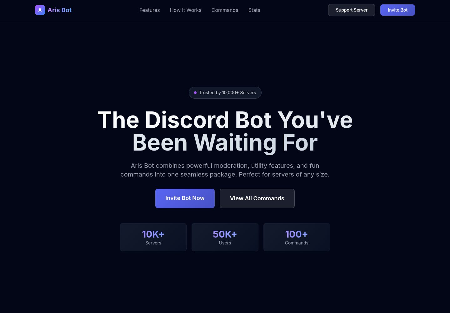 Discord-bot-website-template 网站模板截图
