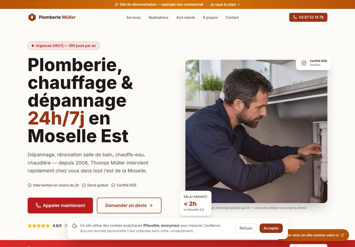 plomberie-muller-template · Desktop homepage
