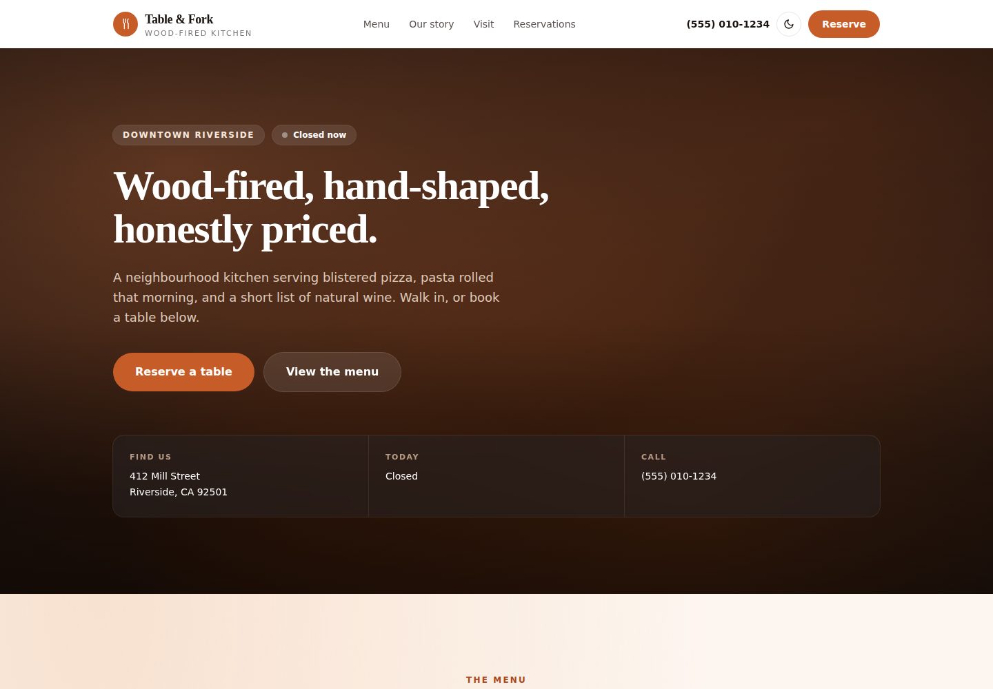 tablefork-nextjs-restaurant-template 网站模板截图
