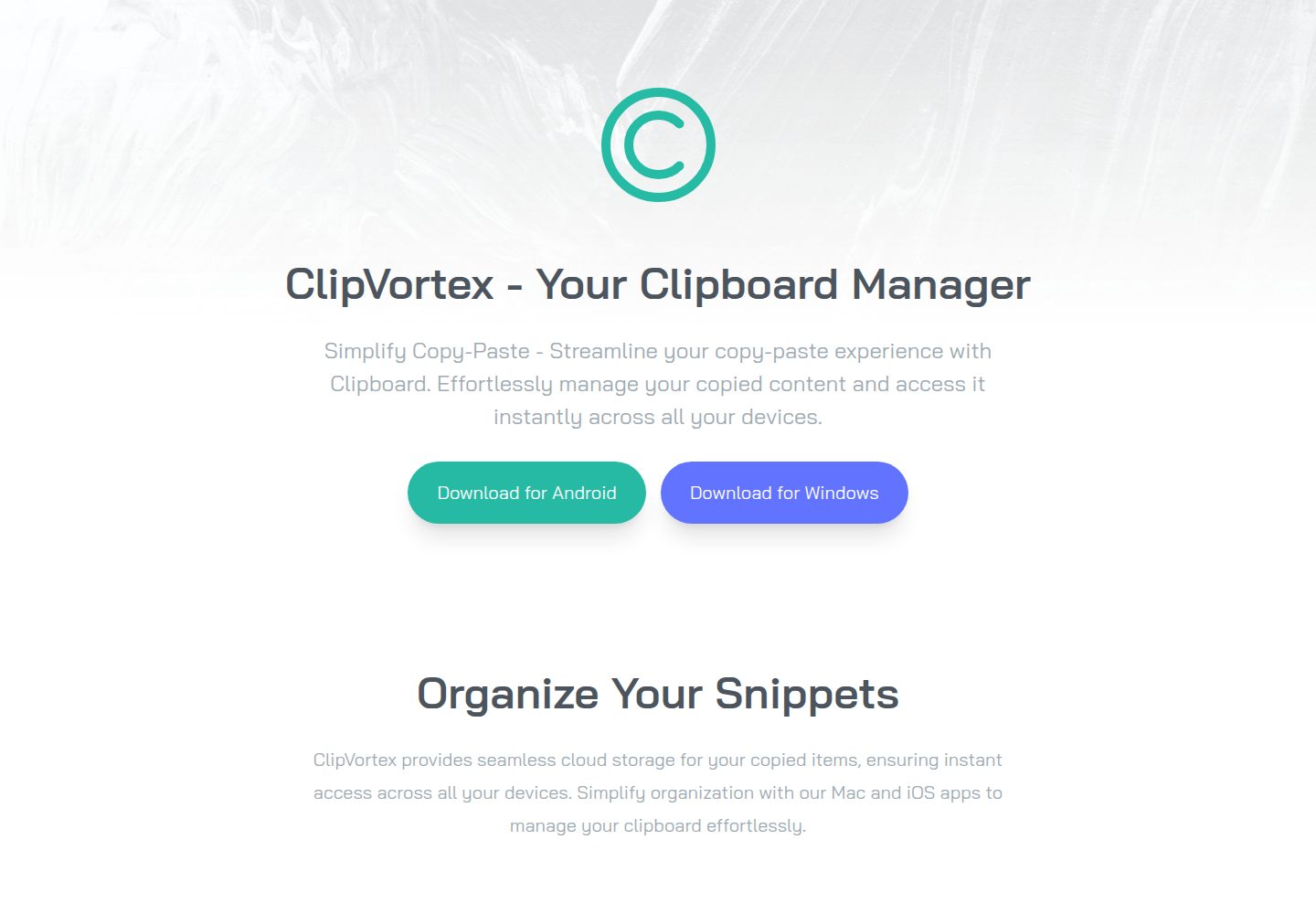 ClipVortex · Desktop homepage