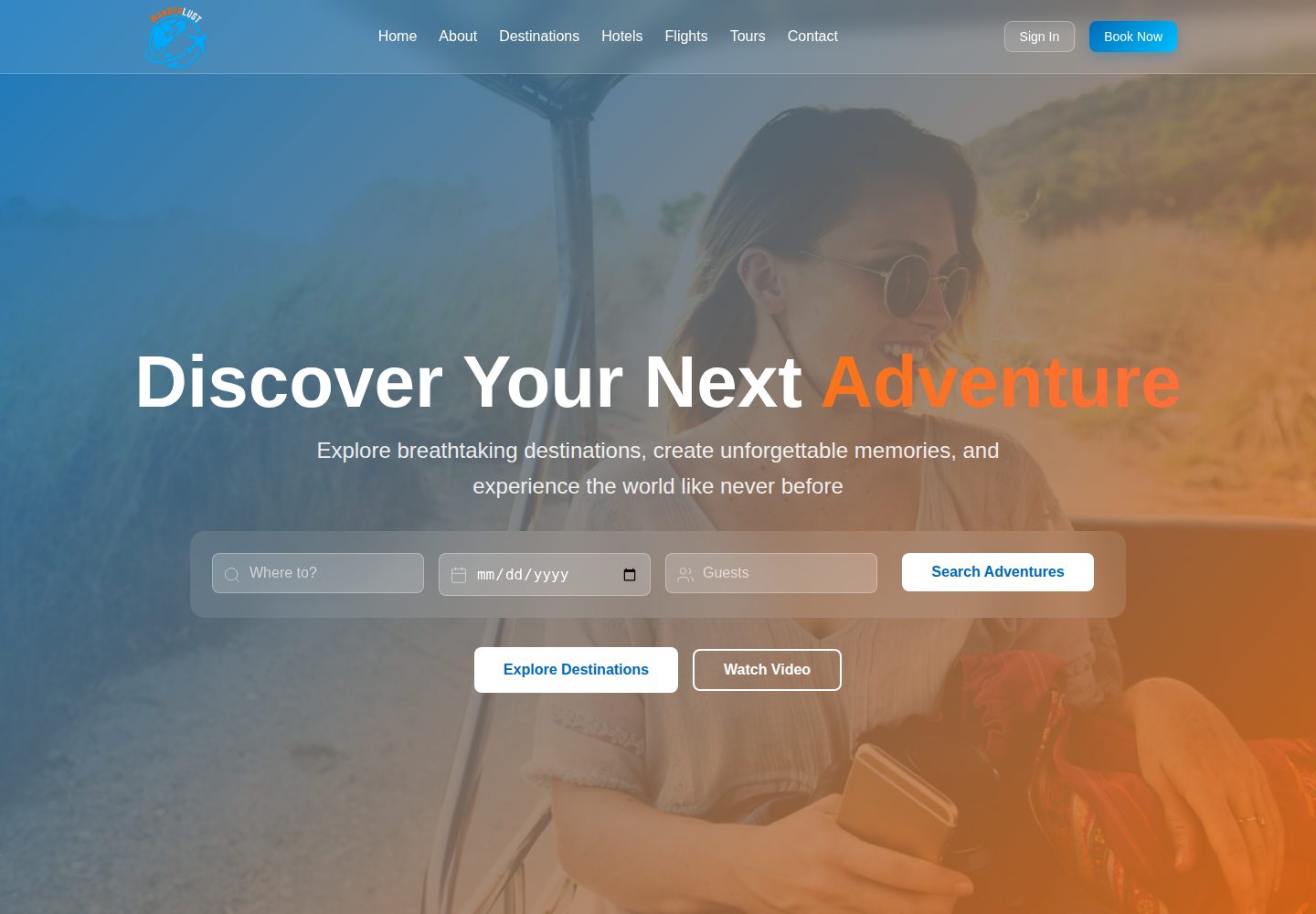 wanderlust-frontend 网站模板截图