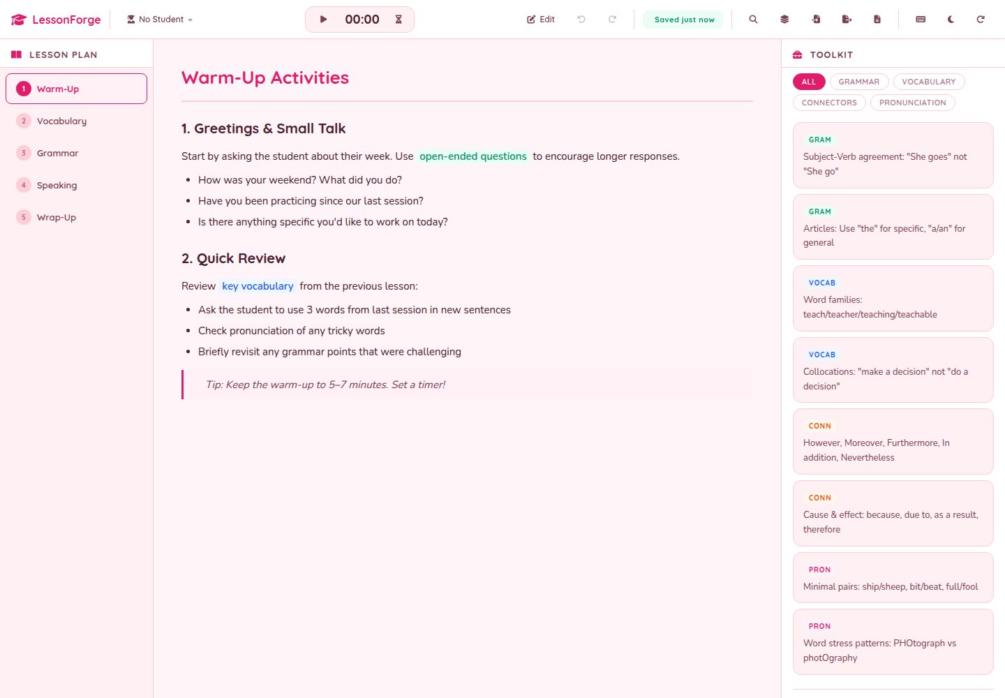 LessonForge 网站模板截图