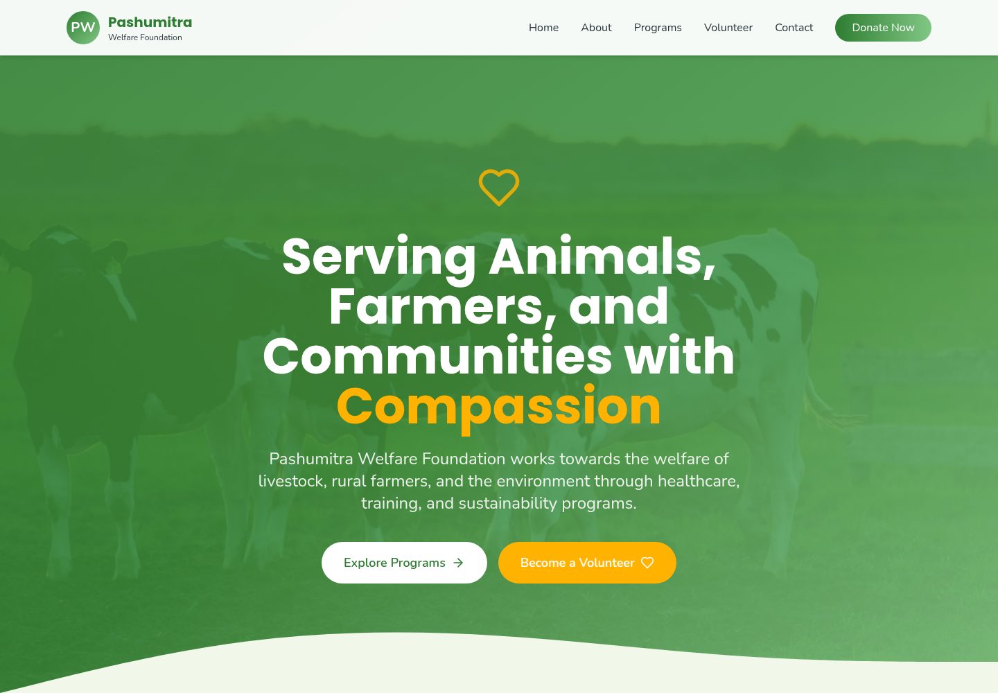 Pashumitra-Welfare-Foundation-Admin-Dashboard 网站模板截图