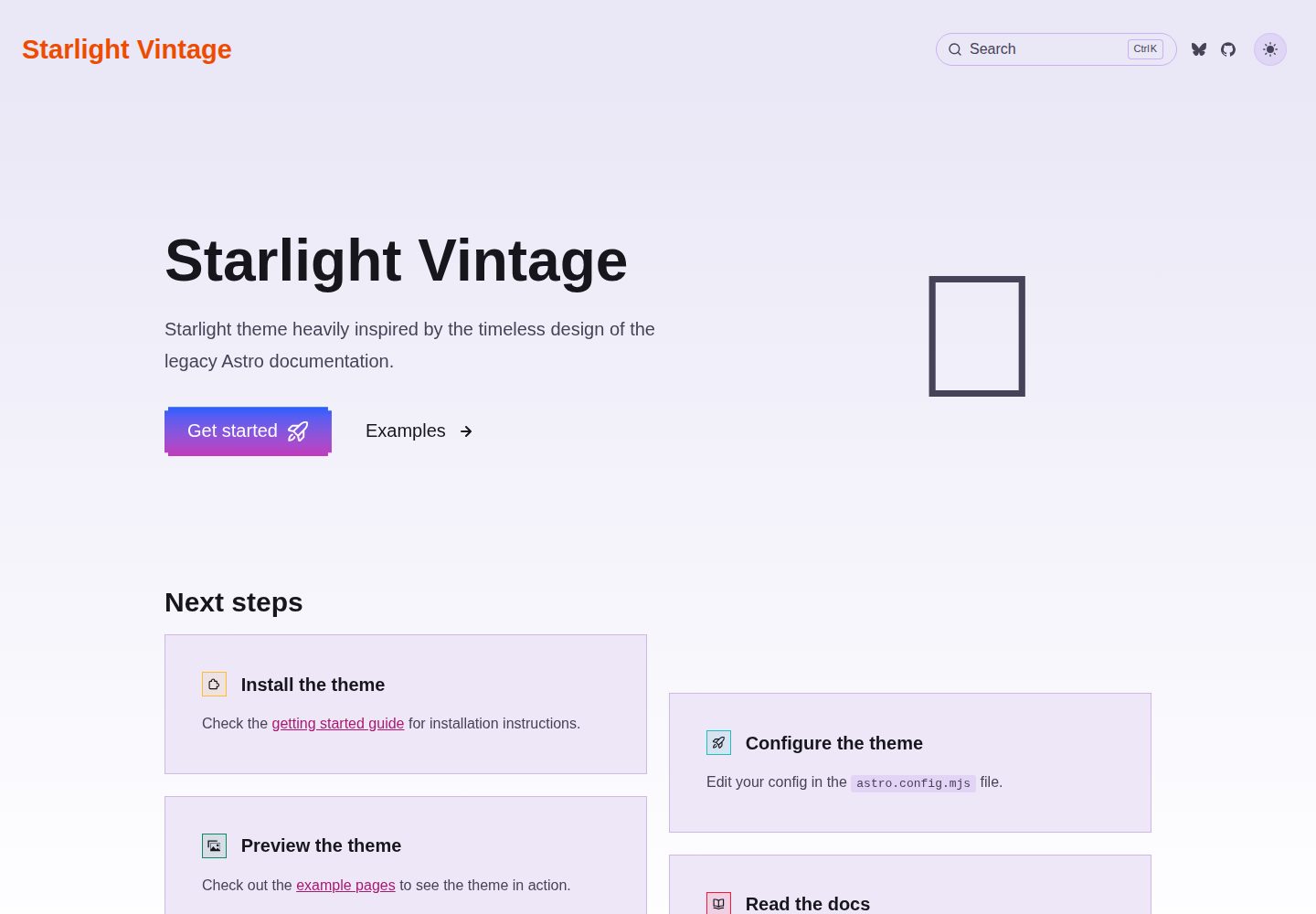starlight-theme-vintage 网站模板截图