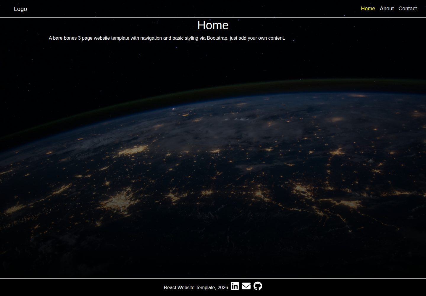 react-3-page-website-template · 桌面端首页