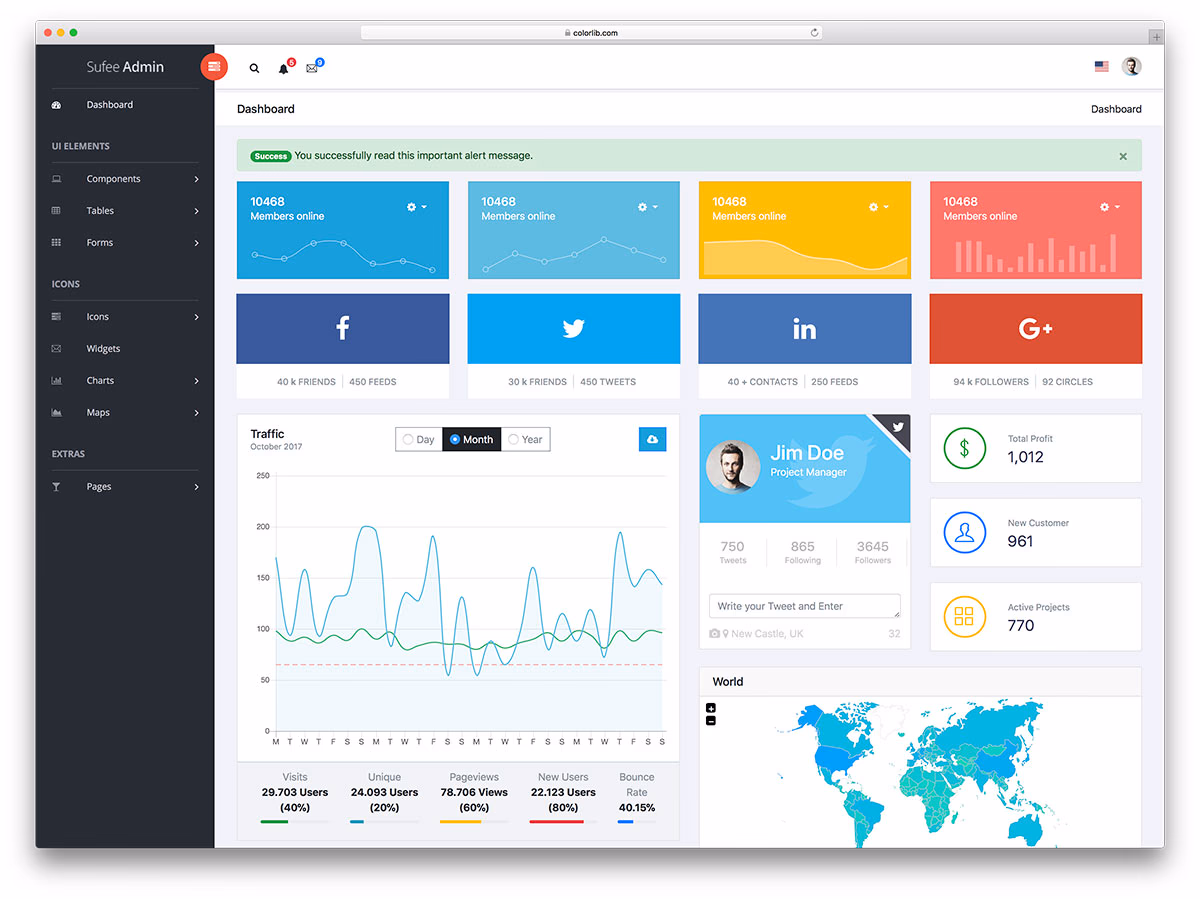 sufee-admin-dashboard-rtl- 网站模板截图