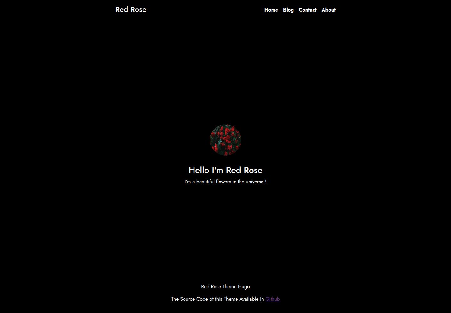 hugo-theme-red-rose 网站模板截图