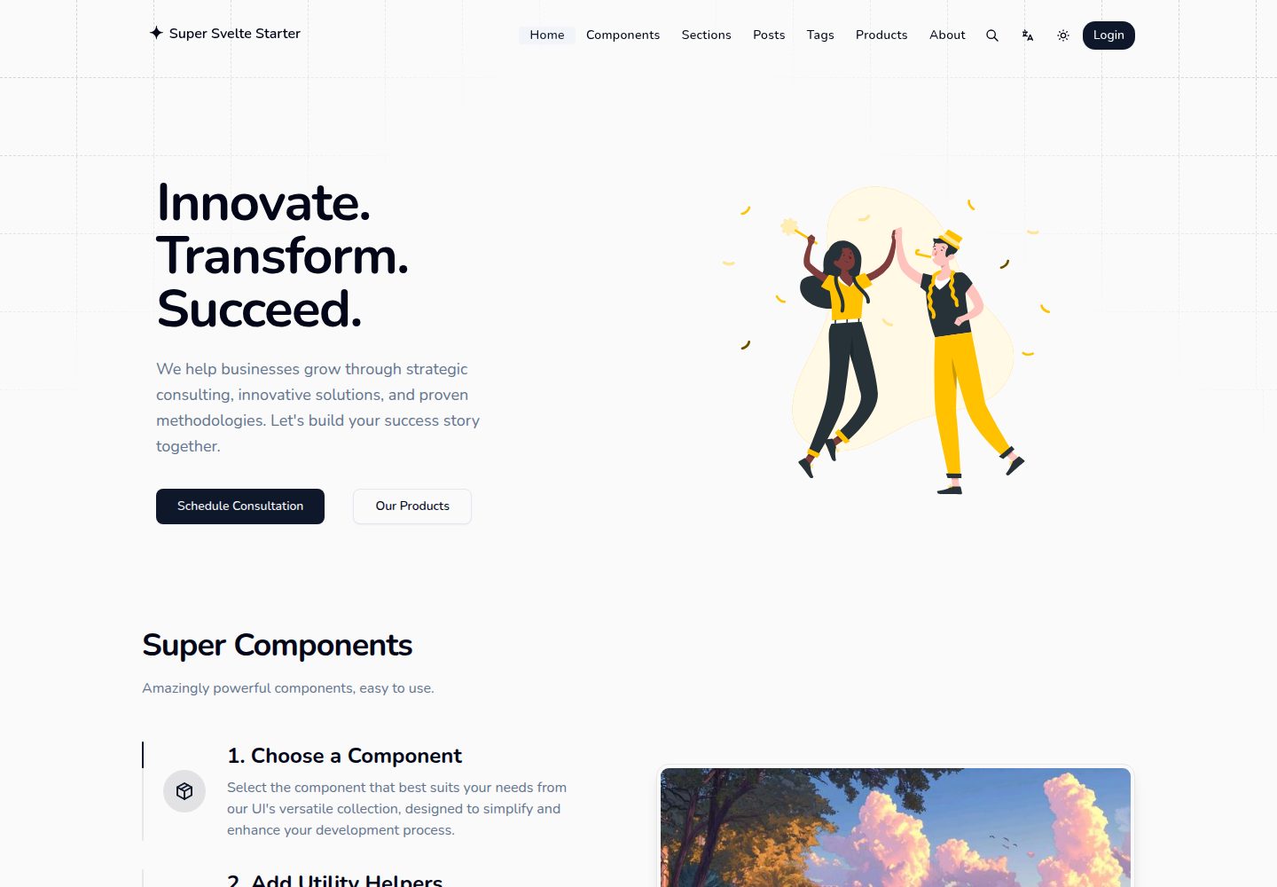 simple-svelte-starter · Desktop homepage