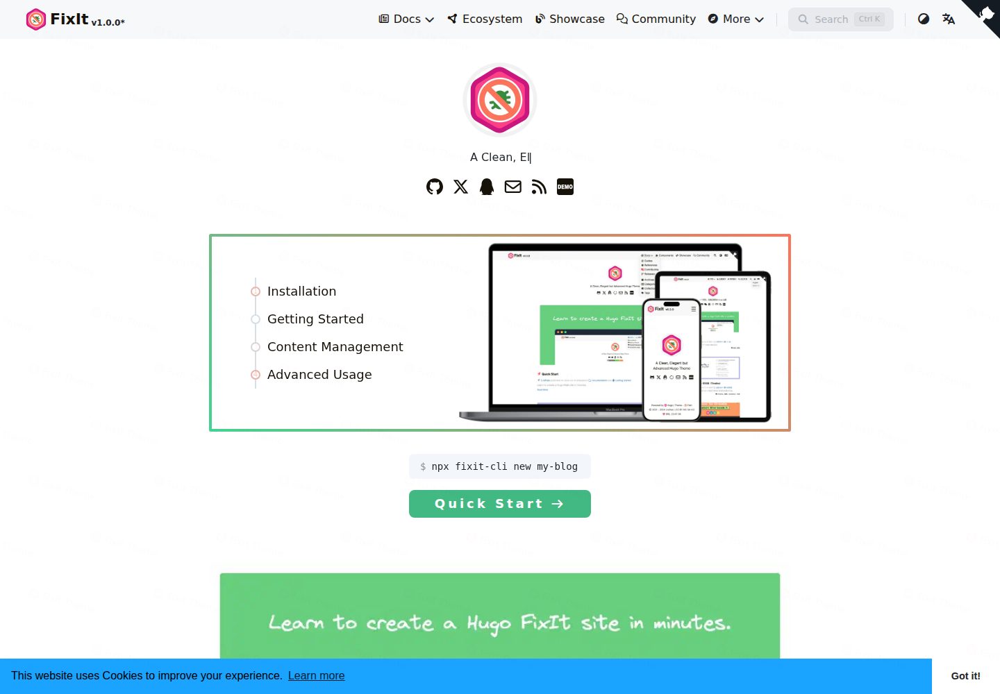 FixIt 网站模板截图