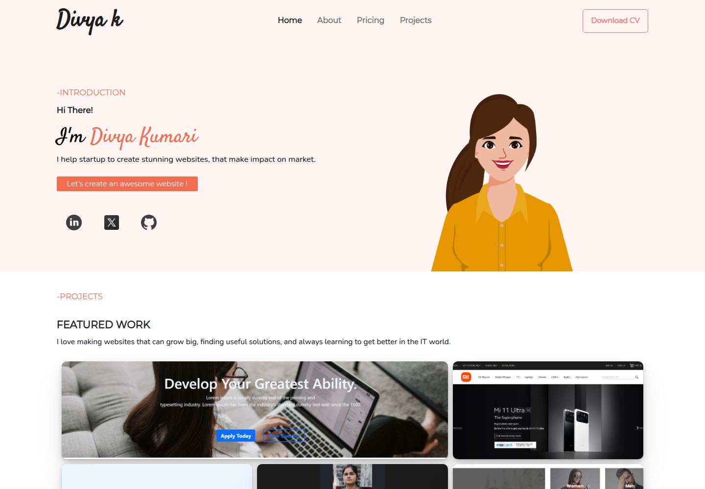 Freelance-Web-Developer-Portfolio-Template 网站模板截图