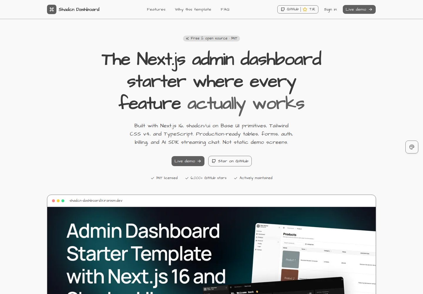 nextjs-admin-template · 桌面端首页