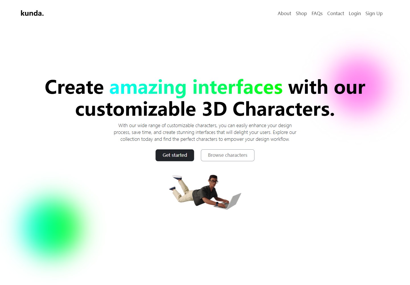 kunda · Desktop homepage