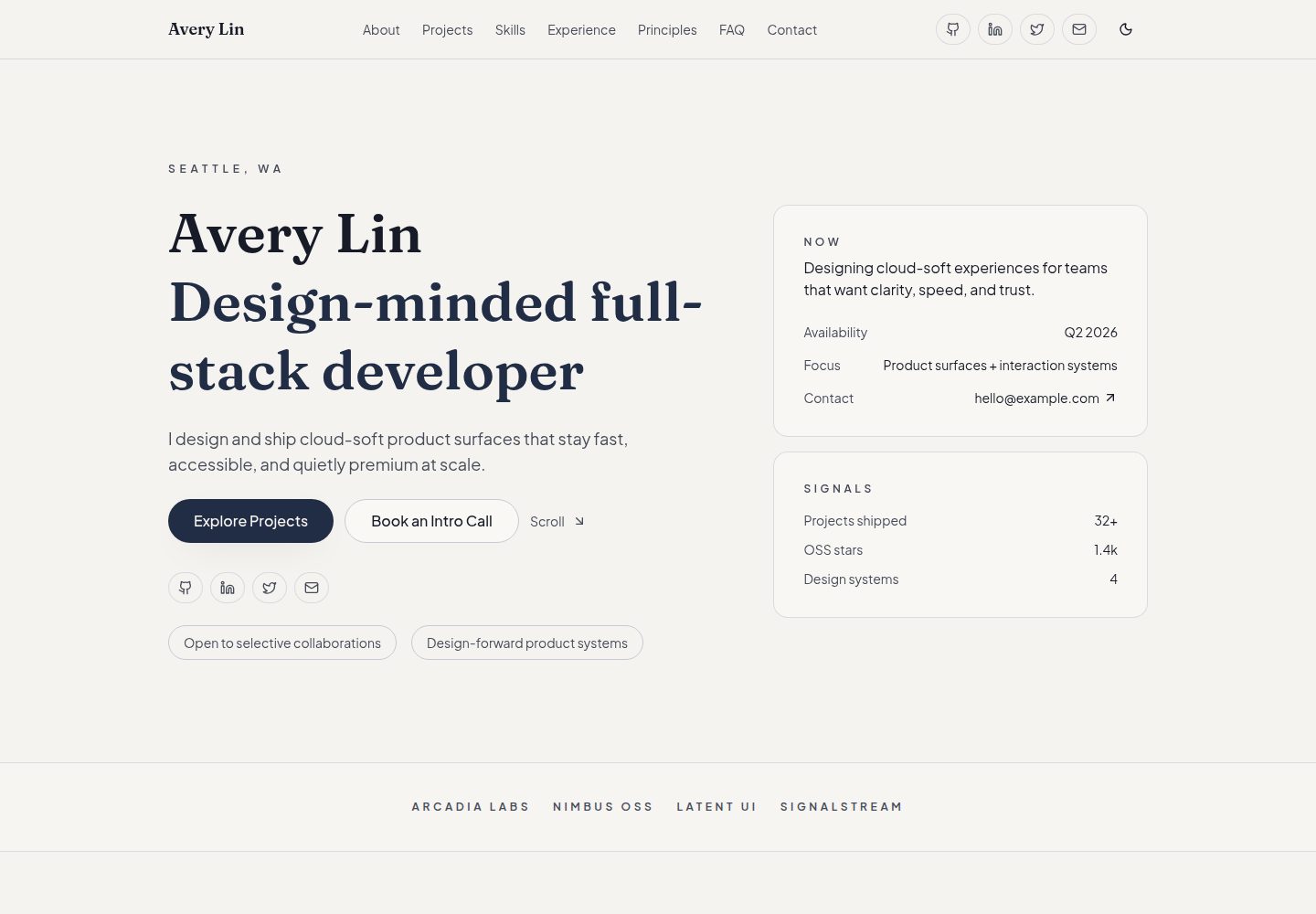 Cloud-Dancer · Desktop homepage