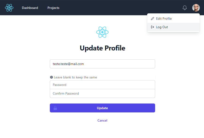 react-vite-tailwind-typescript-firebase-auth-template 网站模板截图