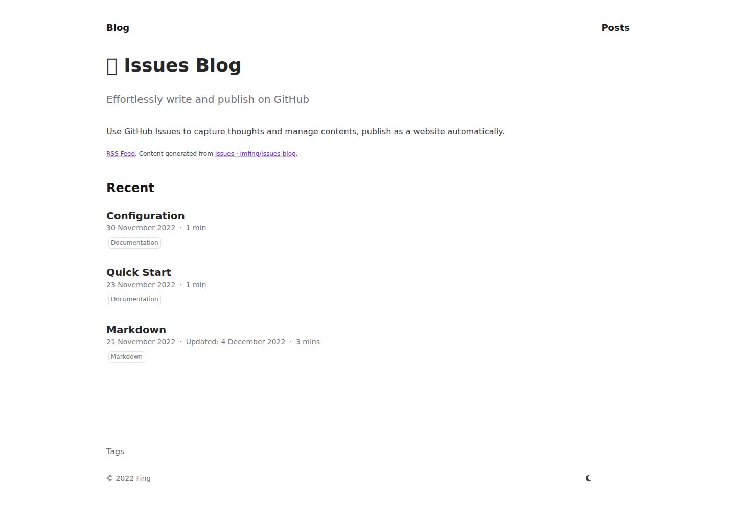 issues-blog 网站模板截图