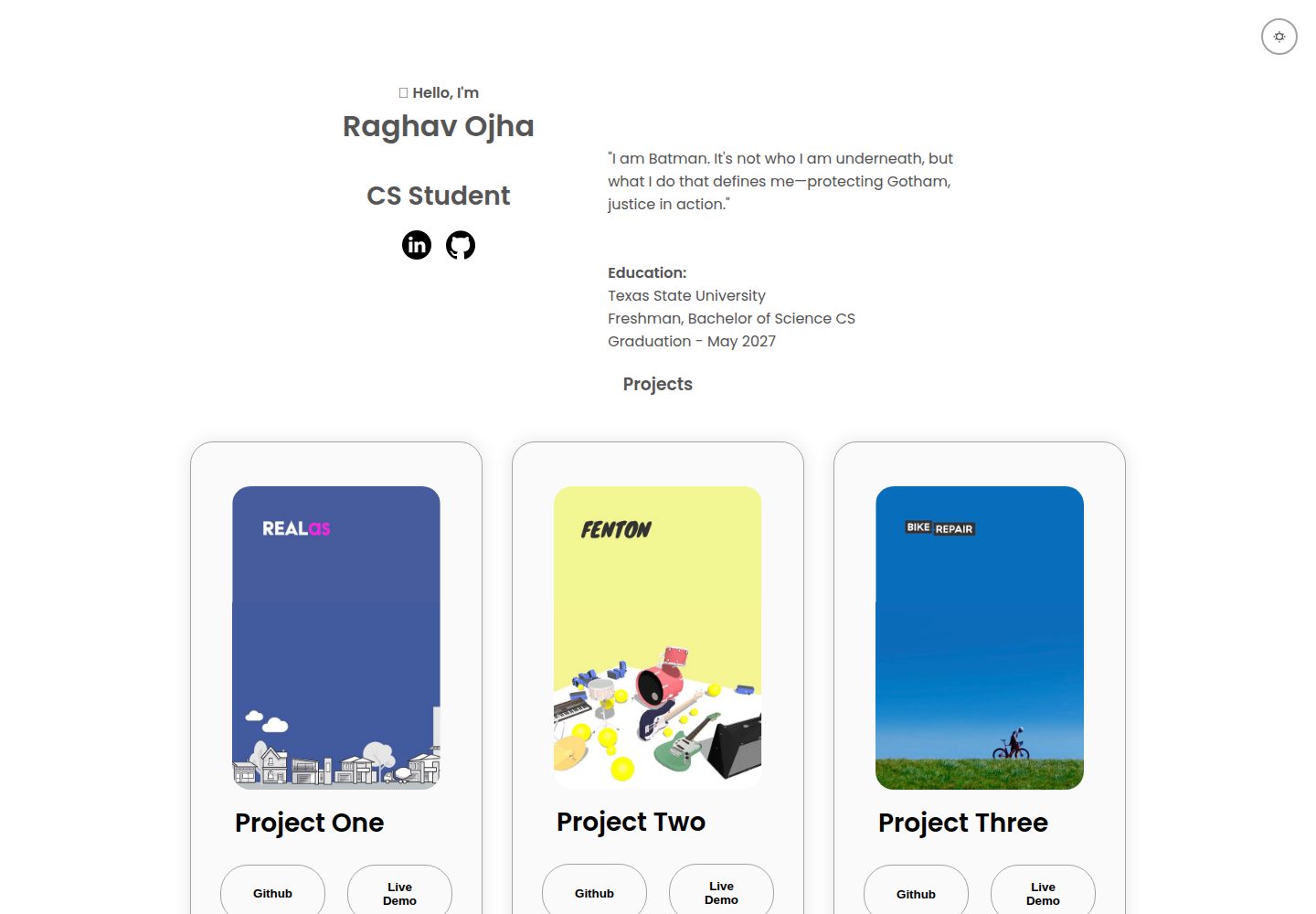 Simple-Personal-Portfolio-Website · Desktop homepage
