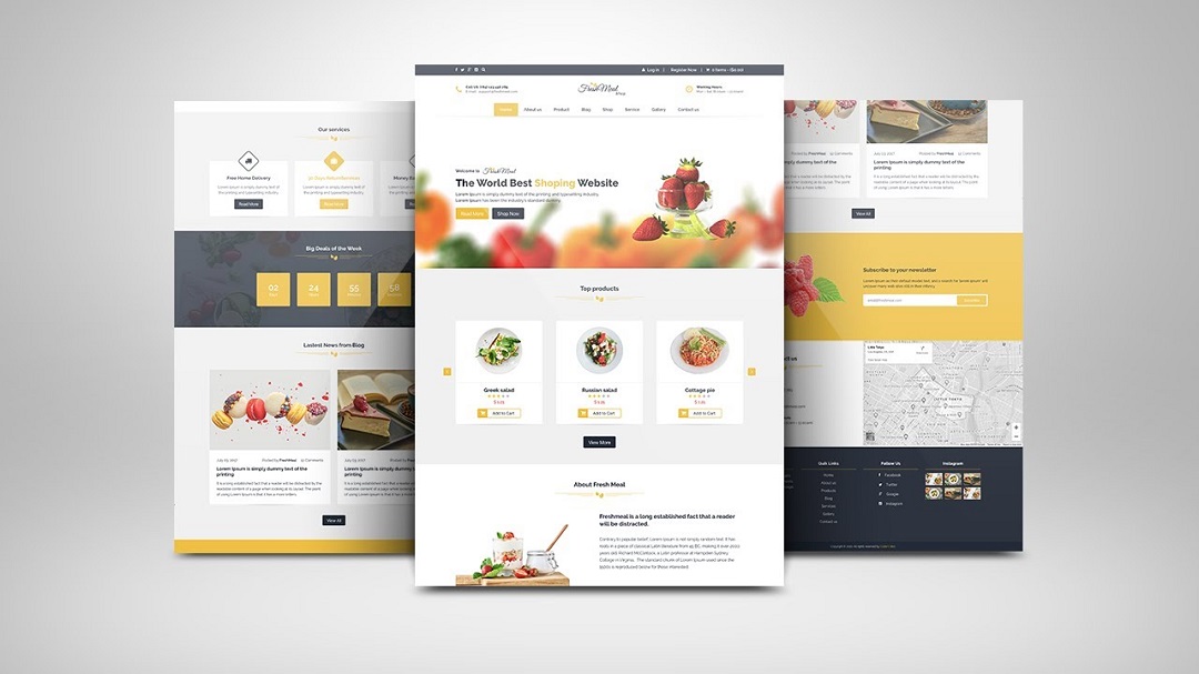 Restaurant-Yellow-theme 网站模板截图