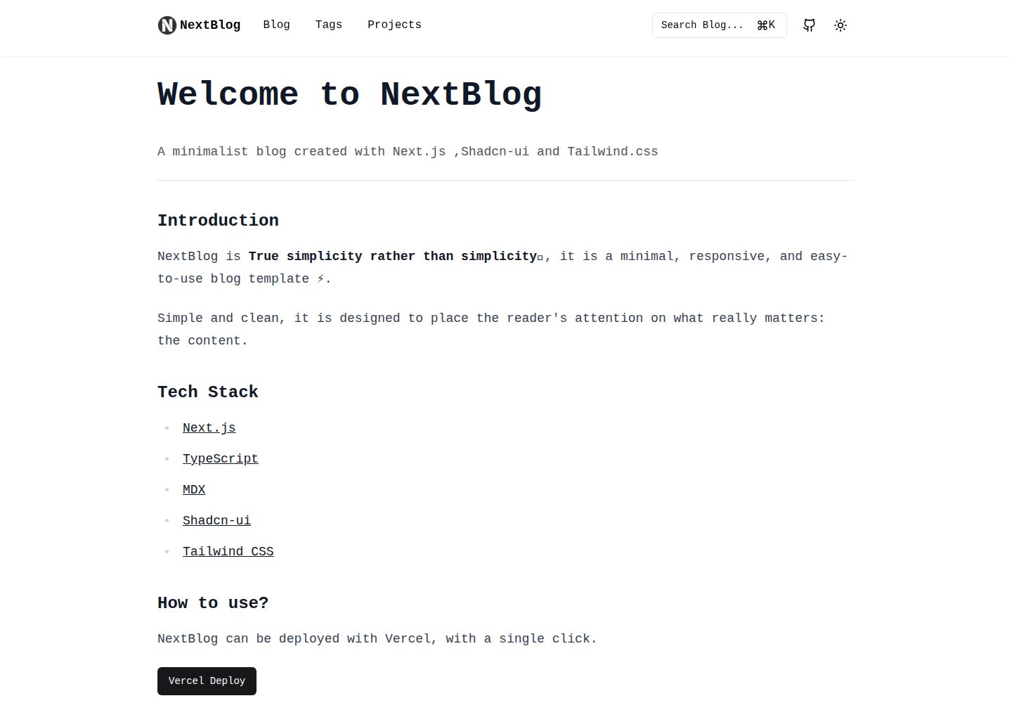 next-blog 网站模板截图