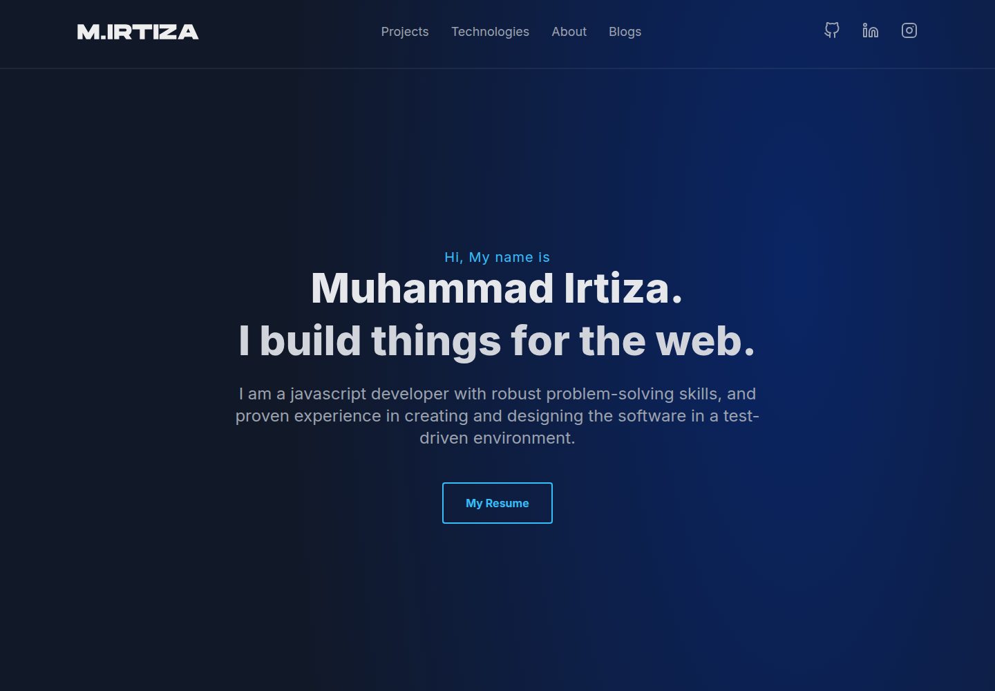 my-portfolio · Desktop homepage