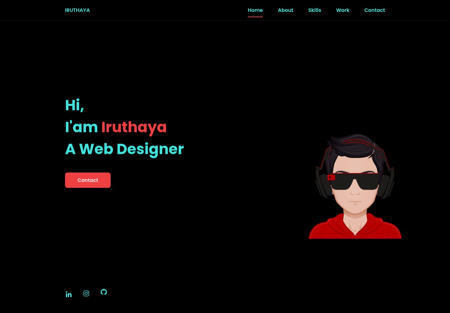 minimal-portfolio · Desktop homepage