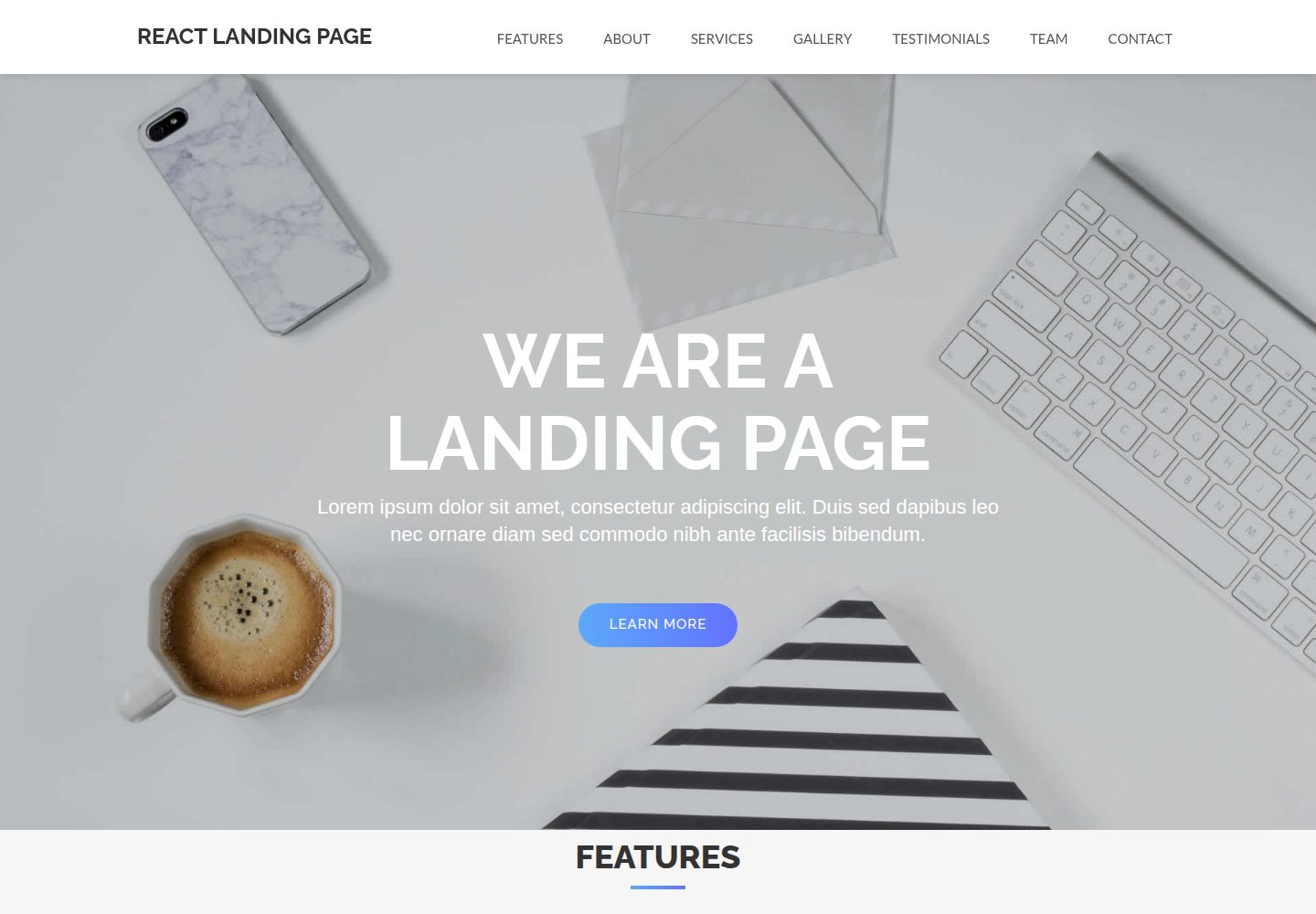 React-Landing-Page-Template 网站模板截图