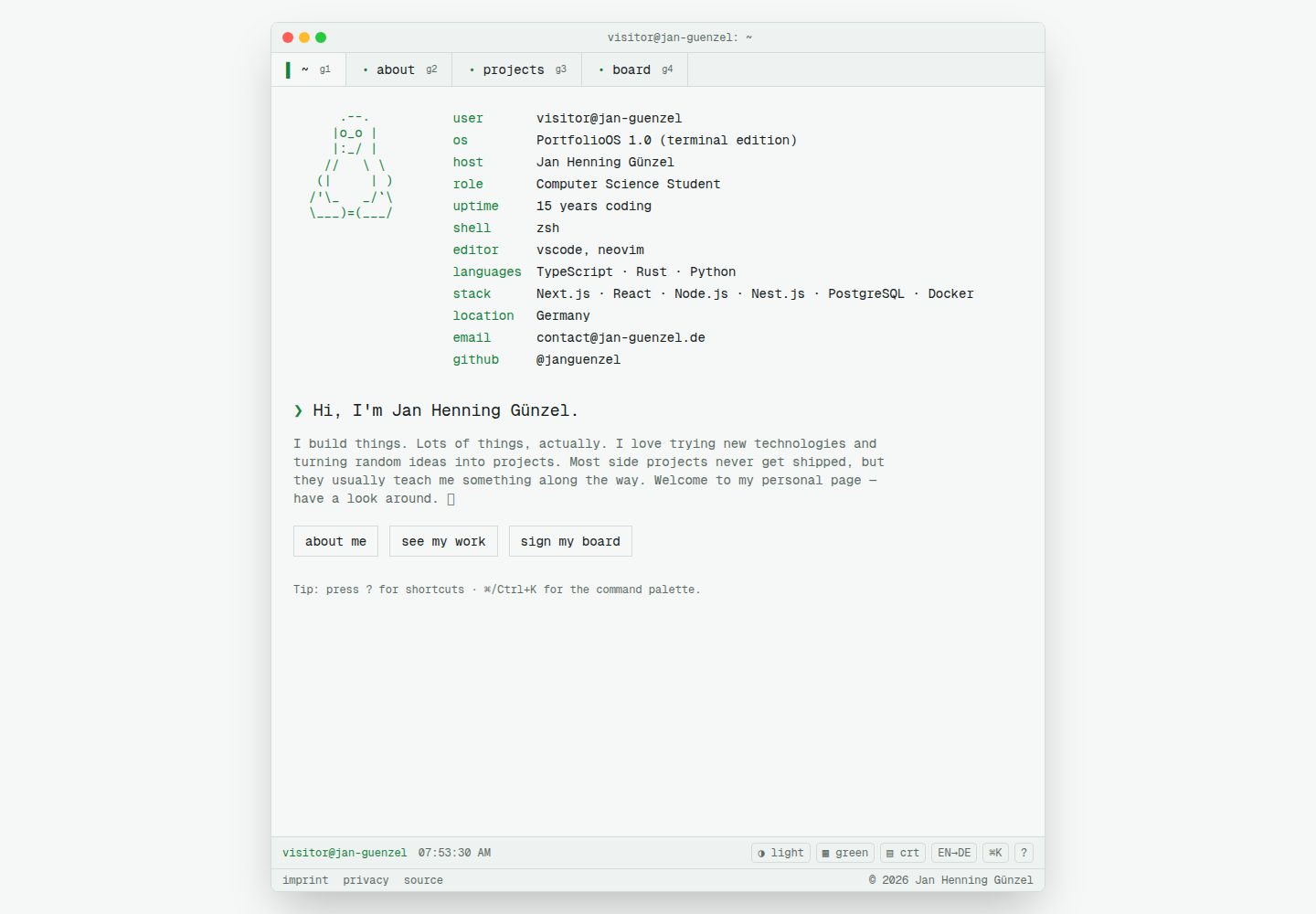 personal-website 网站模板截图