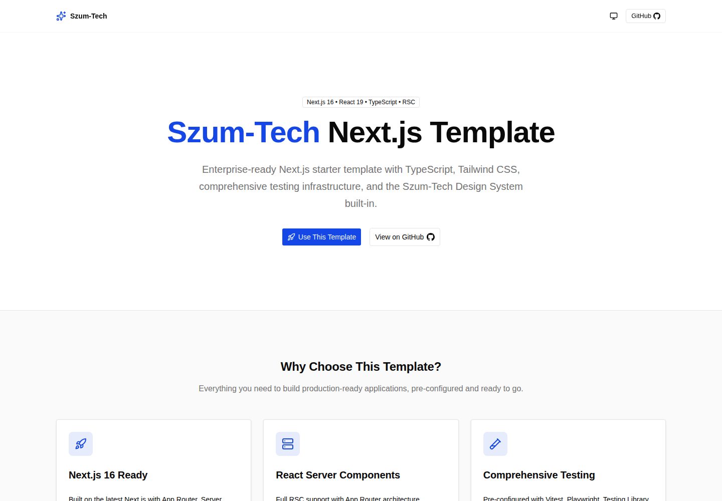 nextjs-szumplate 网站模板截图