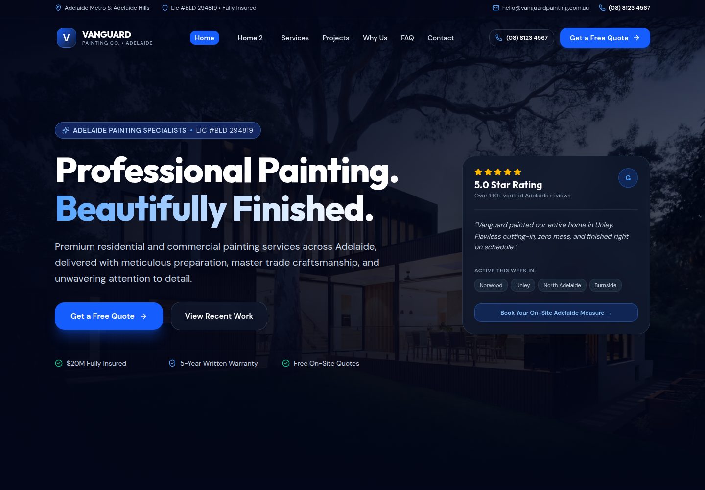 painters-nextjs-template · Desktop homepage