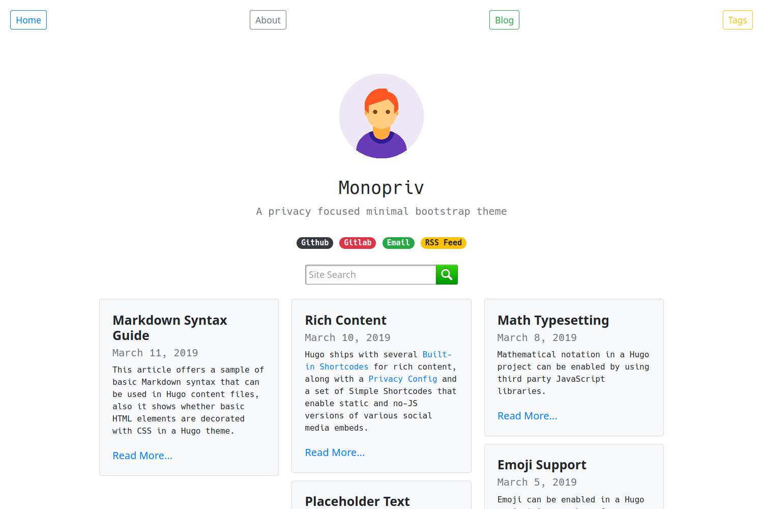 bootstrap-blogdown · Author preview