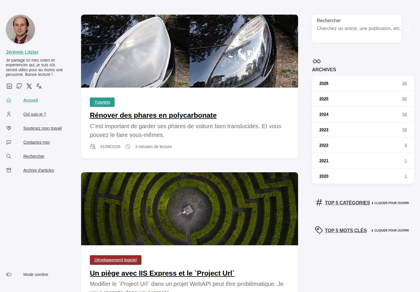 jeremielitzler.fr-with-hugo-theme-stack 网站模板截图