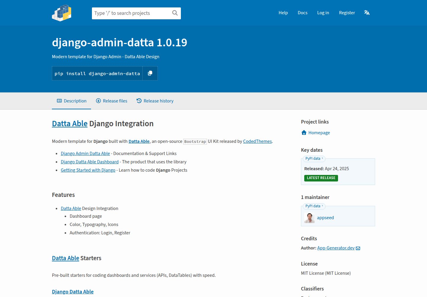 django-admin-datta 网站模板截图