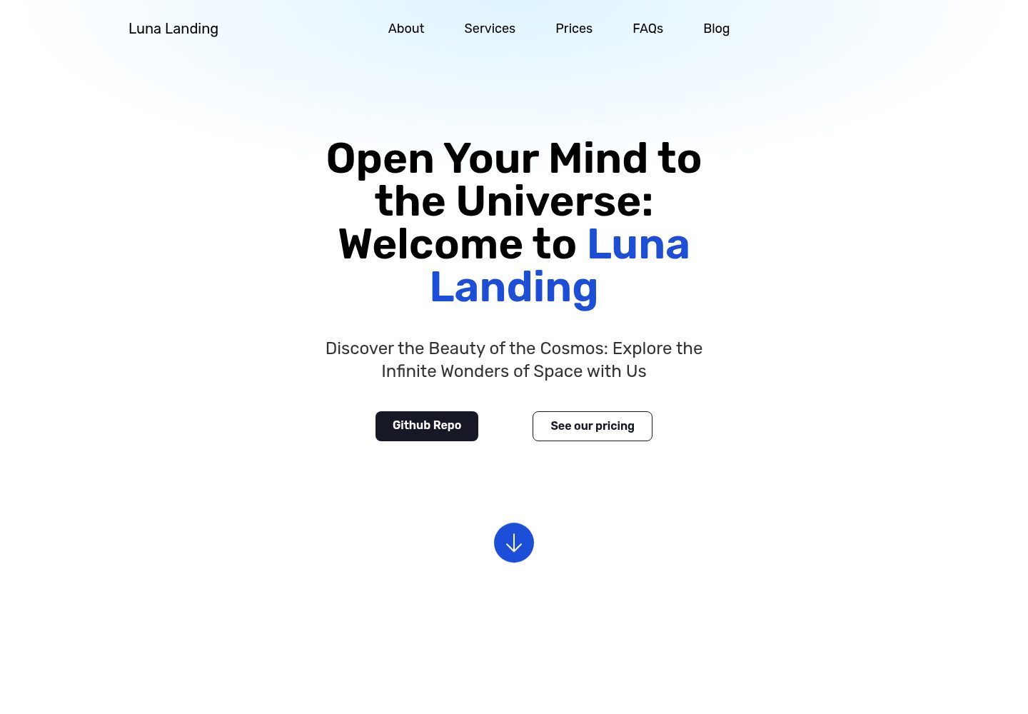 luna-landing 网站模板截图