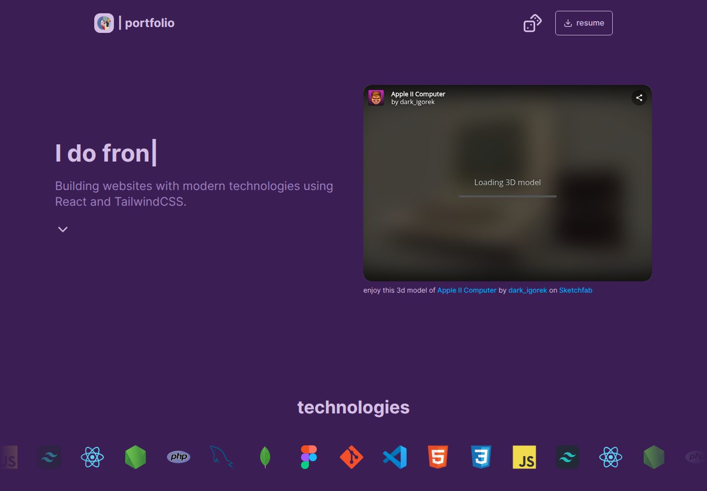 open-source-portfolio · 桌面端首页