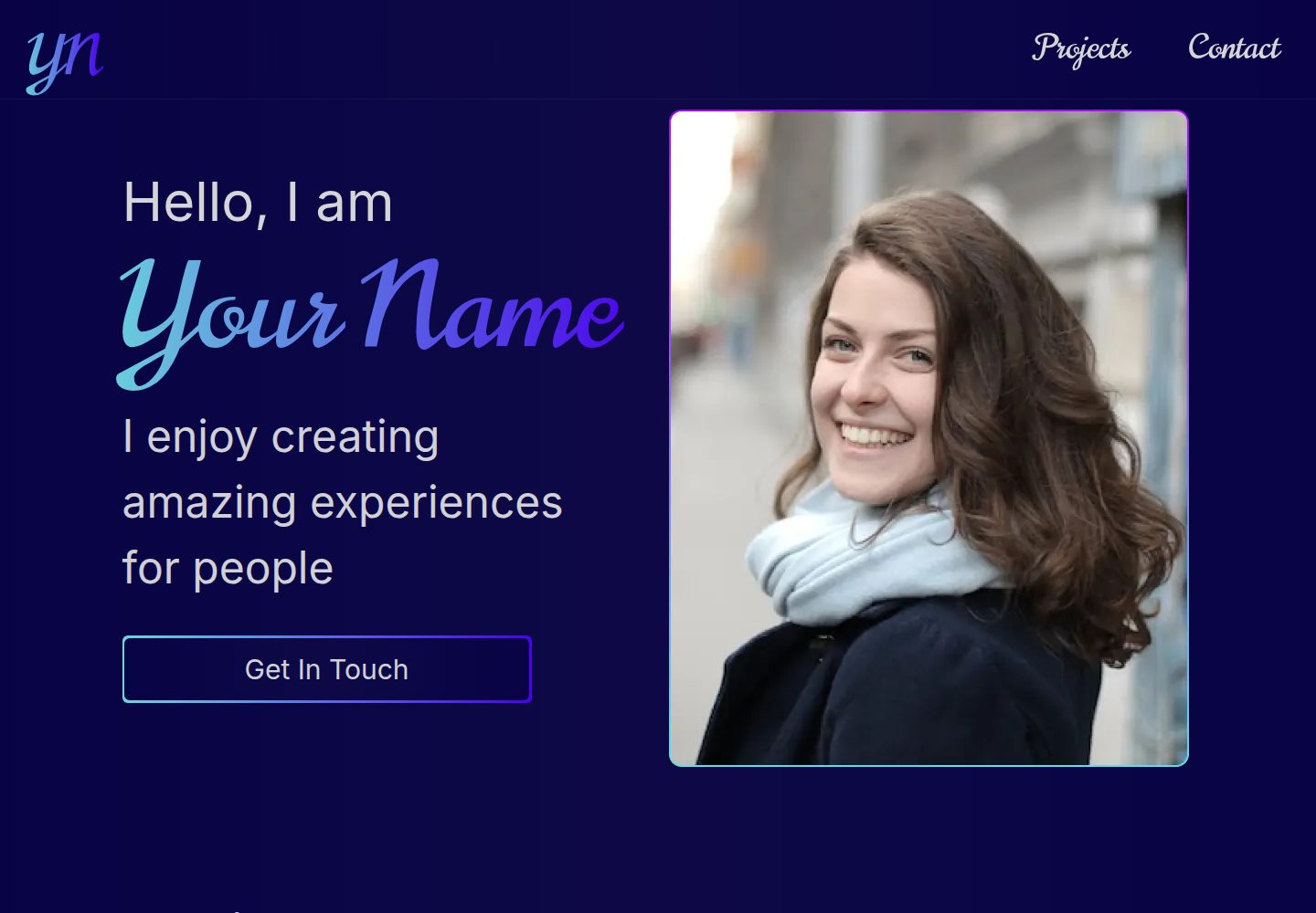 example-portfolio · Desktop homepage