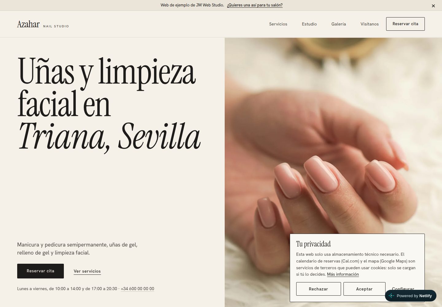 JM-Web-Studio · Desktop homepage