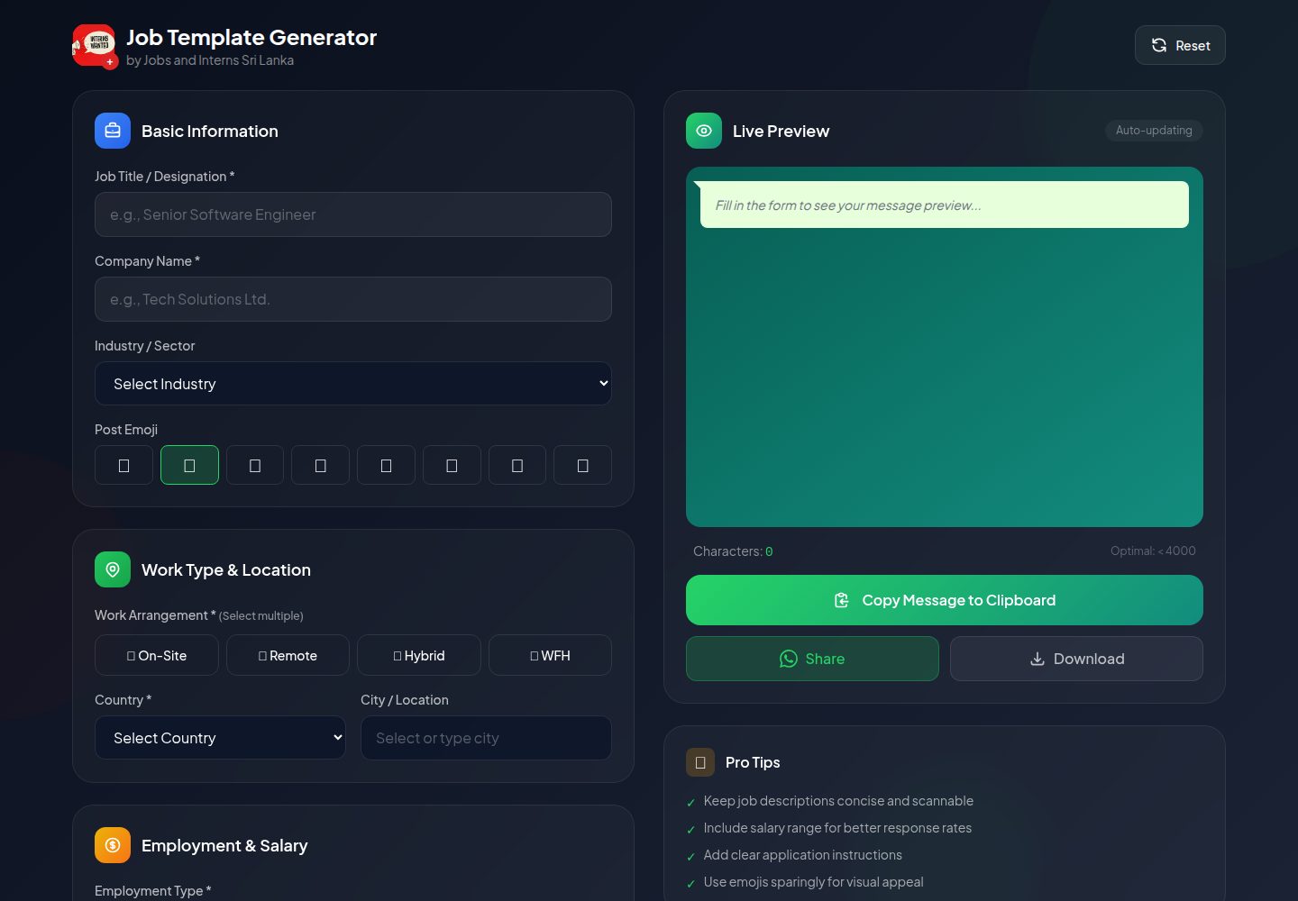 Job-Template-Generator 网站模板截图