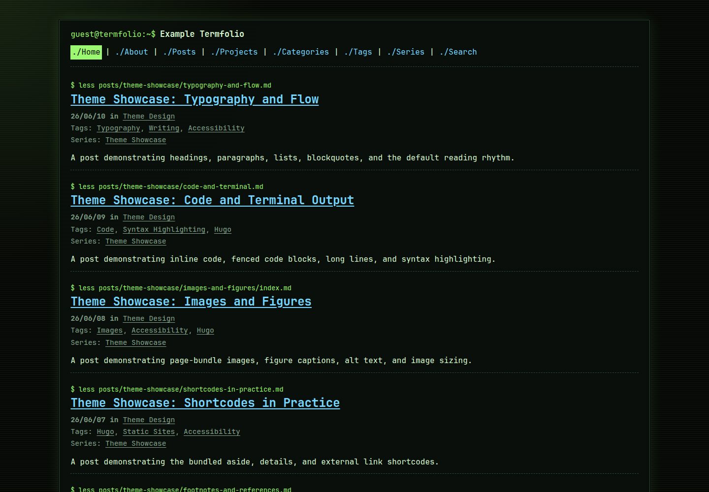 termfolio 网站模板截图