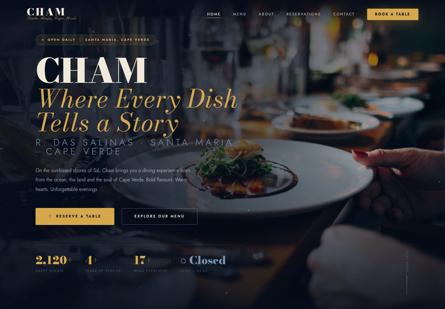 Cham-restaurant-website- · 桌面端首页