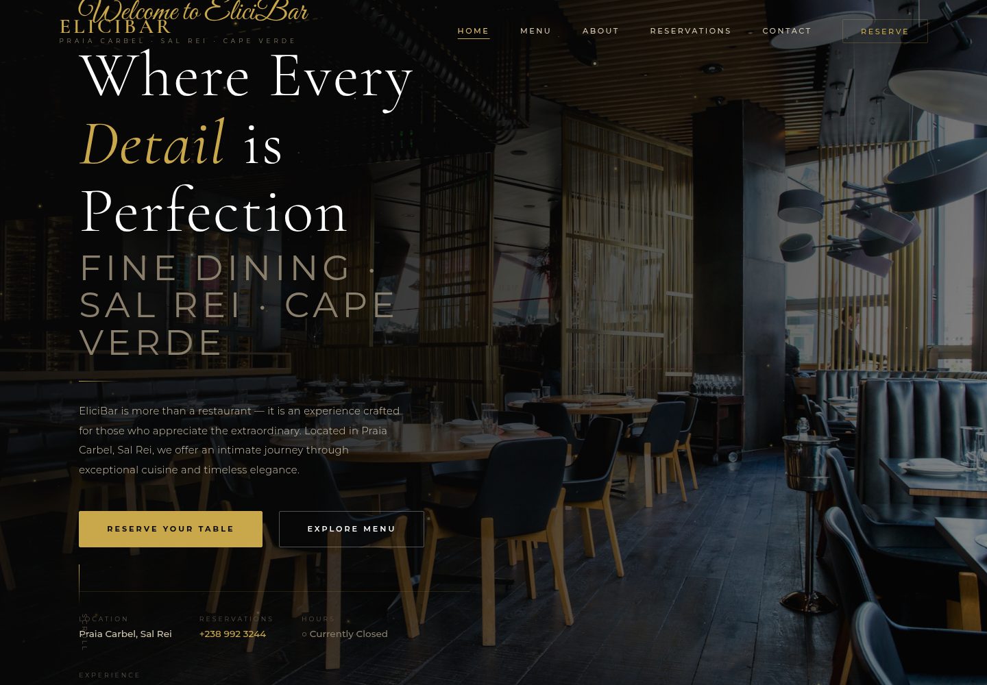 EliciBar-website- · Desktop homepage
