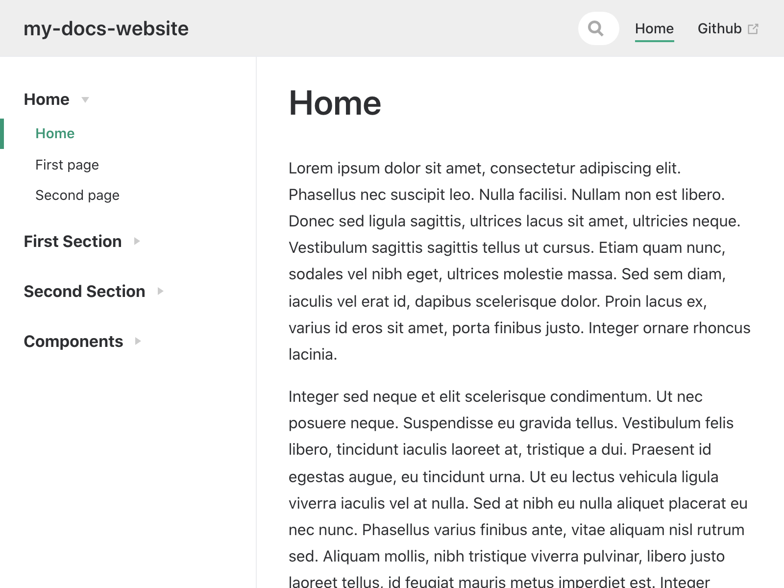 my-docs-website 网站模板截图