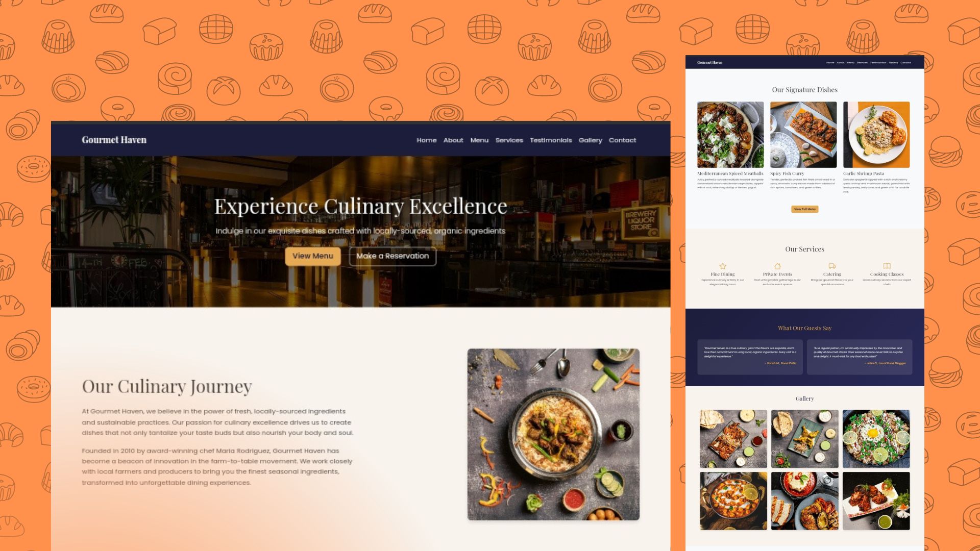 Gourmet-Haven 网站模板截图