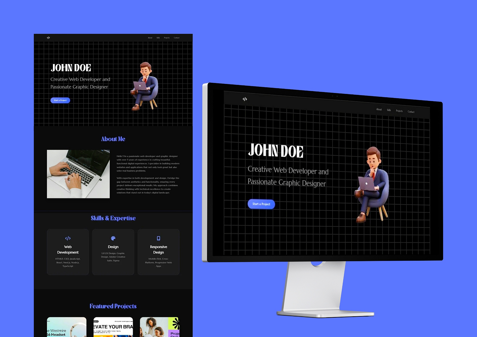 JohnDoe-Portfolio-Website 网站模板截图