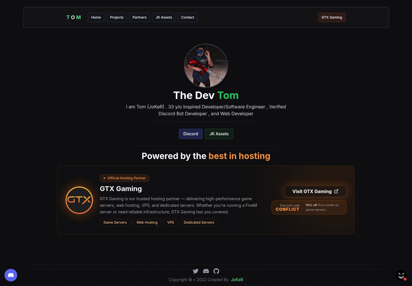 dev.tomdev.xyz · 桌面端首页