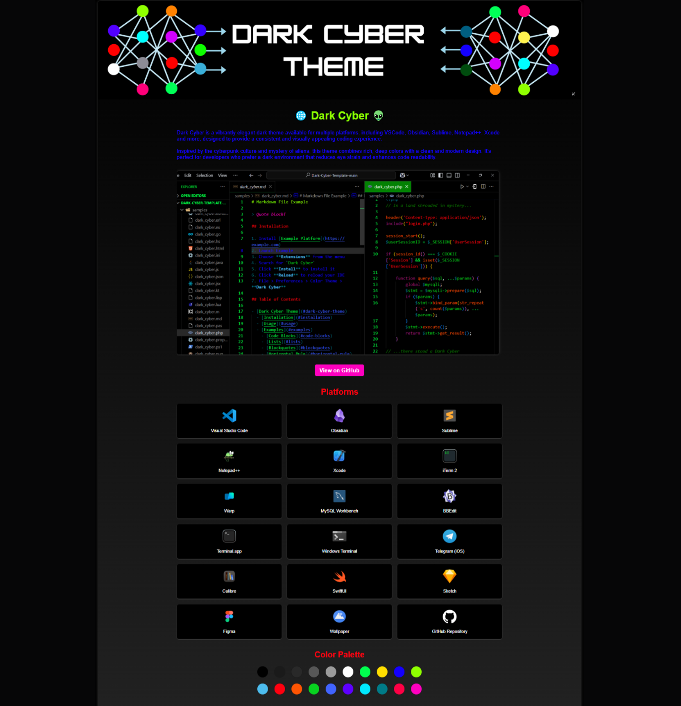 Dark-Cyber-Website 网站模板截图