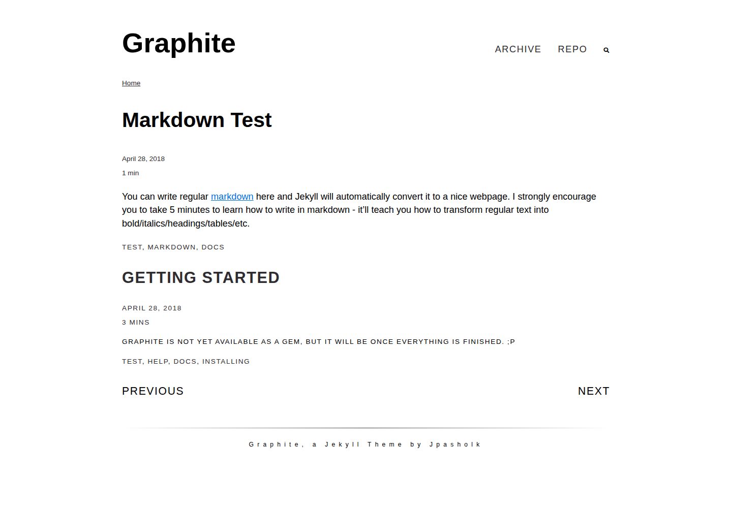 graphite 网站模板截图