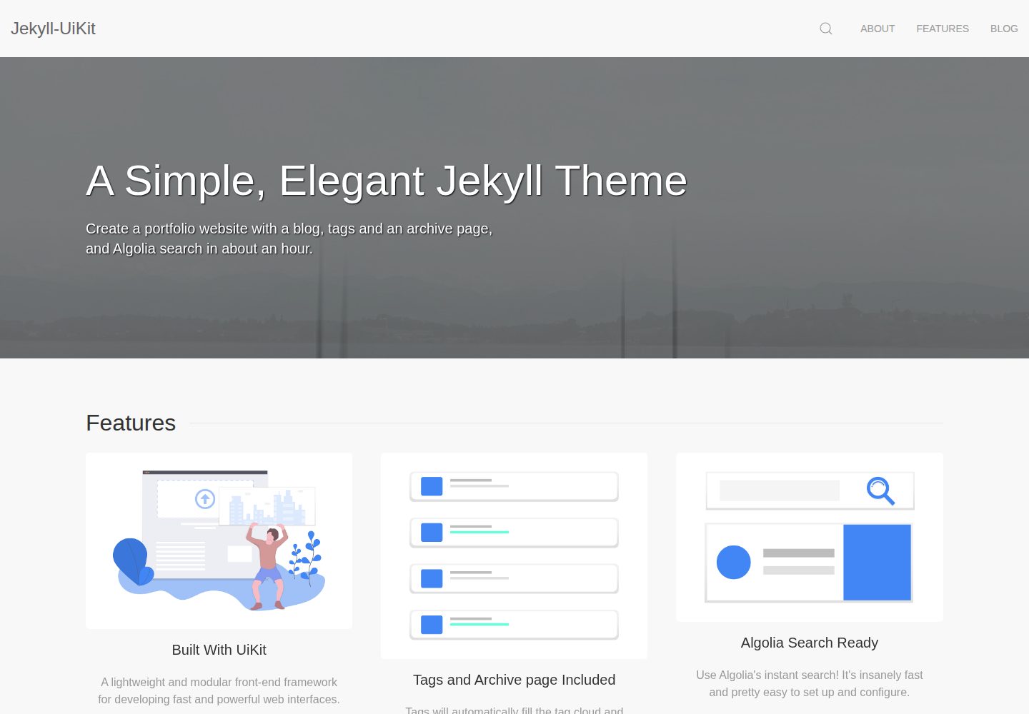 jekyll-uikit 网站模板截图