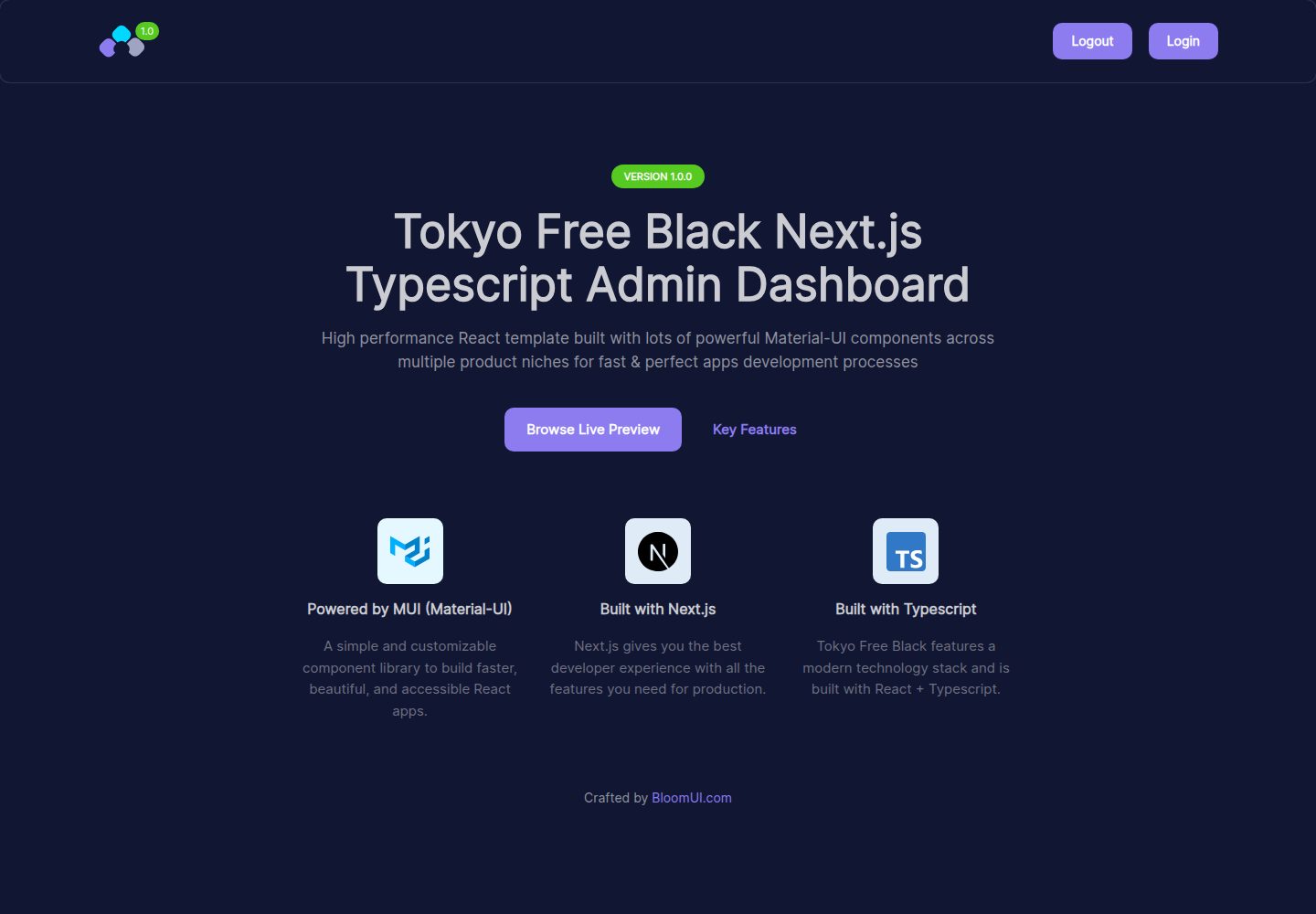 nextjs-template-admin · Desktop homepage
