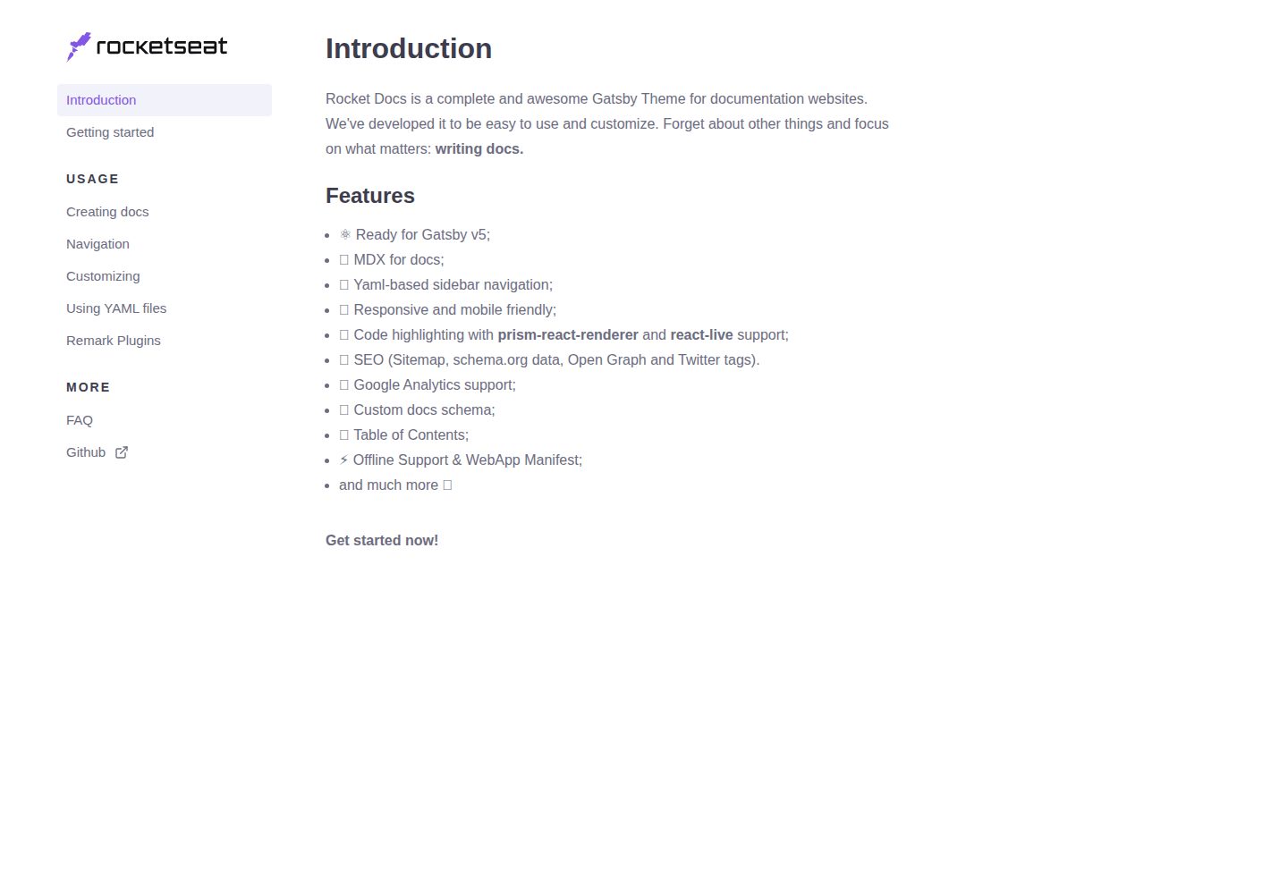 rocketdocs 网站模板截图