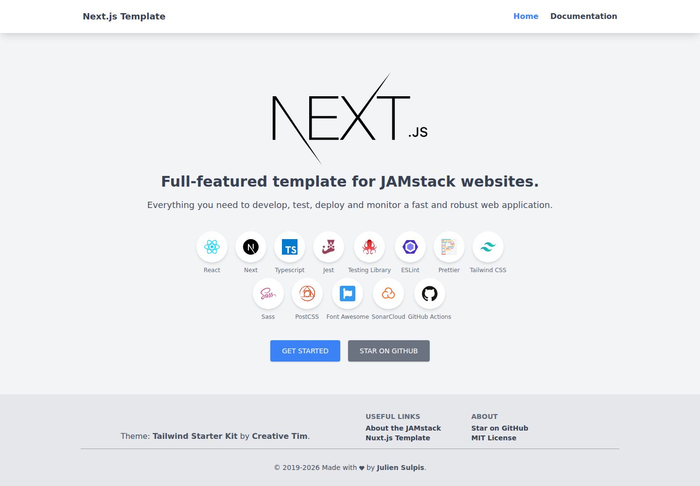 nextjs-template 网站模板截图