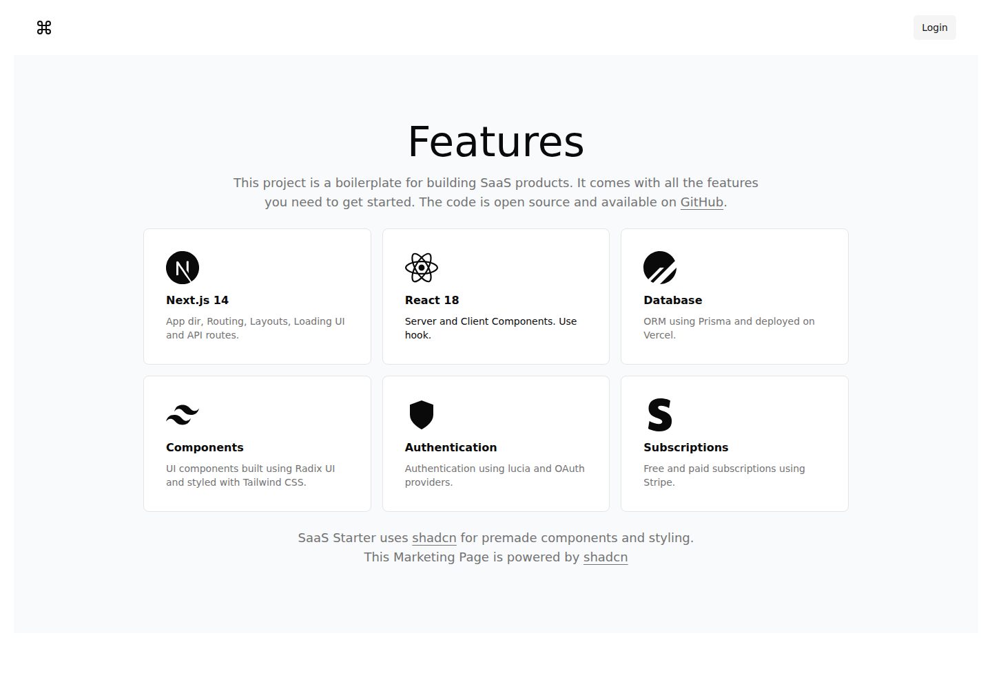 nextjs-saas-starter 网站模板截图
